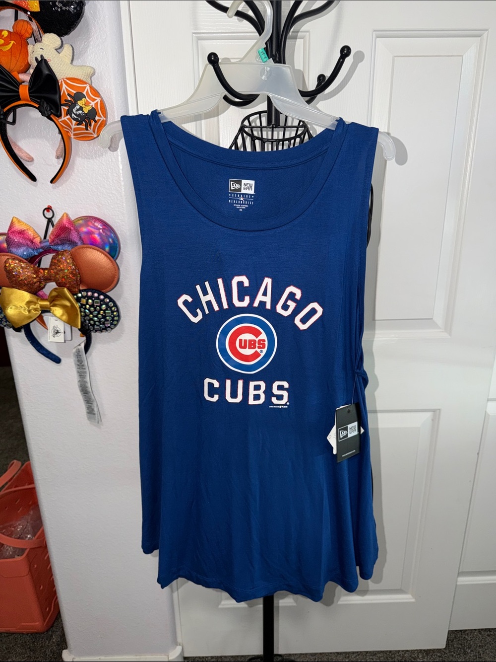 New Era Women's Chicago Cubs Navy Blue Tank Top with Logo